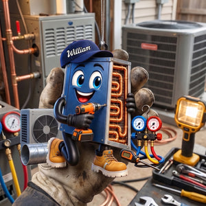 Cute HVAC Repair Mascot Ornament – Personalized Gift For Heating & Cooling Professionals