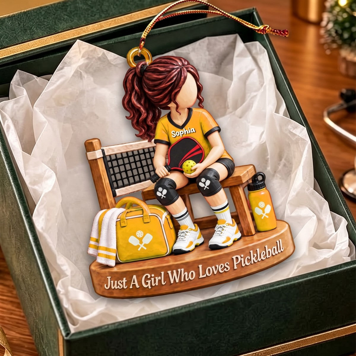 Personalized Pickleball Boy Girl Christmas Ornament - Custom Pickleball Player Gift