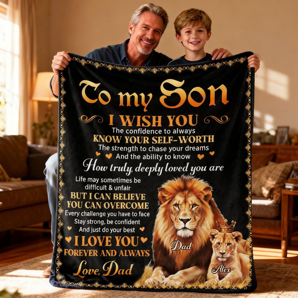 Just Do Your Best - Personalized Custom Fleece Blanket Gift for Son, Grandson, Daughter