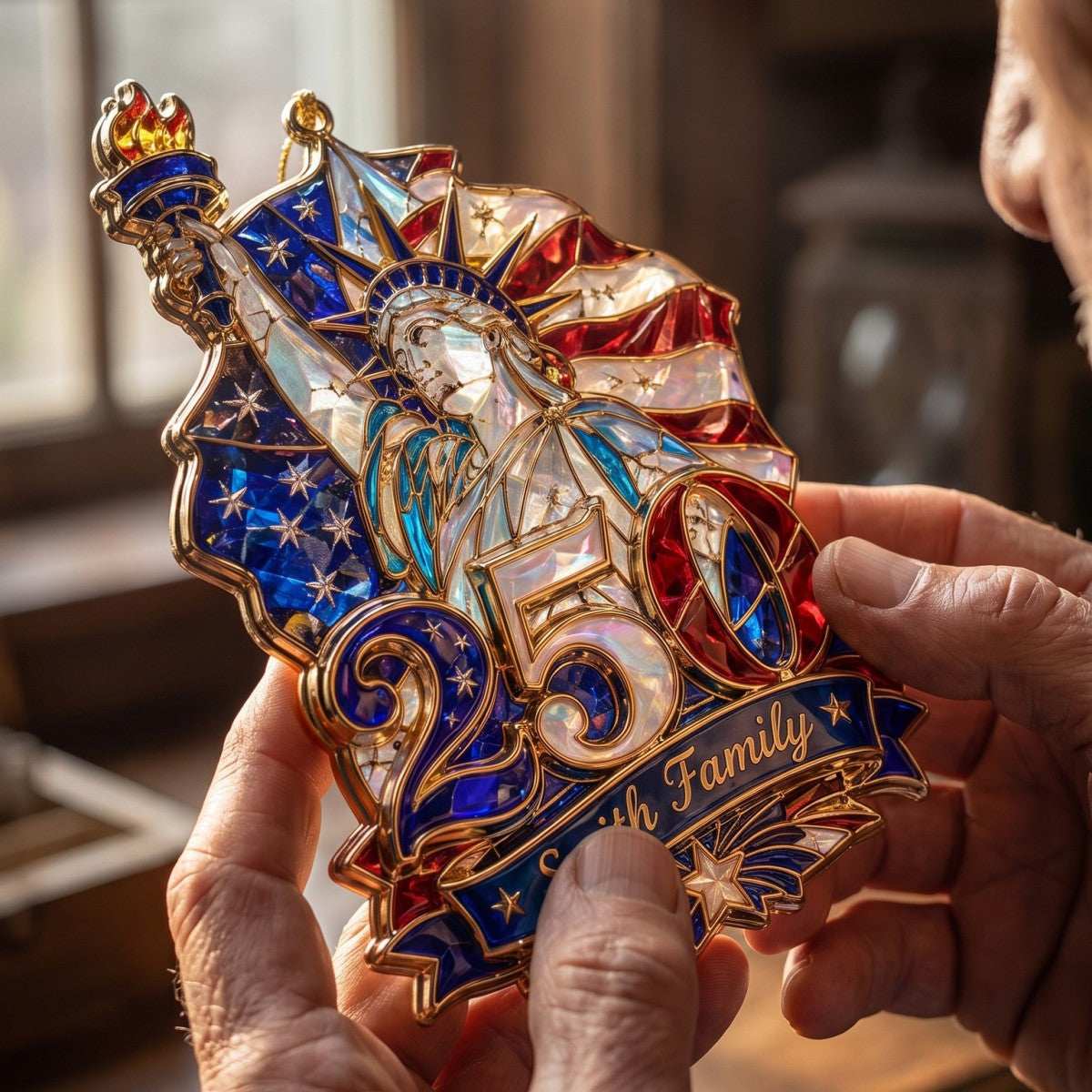 Hologram Statue of Liberty 250 Ornament - Personalized Custom Shape Acrylic Ornament