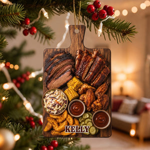 World Cuisine Platter Ornament – Personalized Christmas Tree Hanging Decoration Gift For Foodie