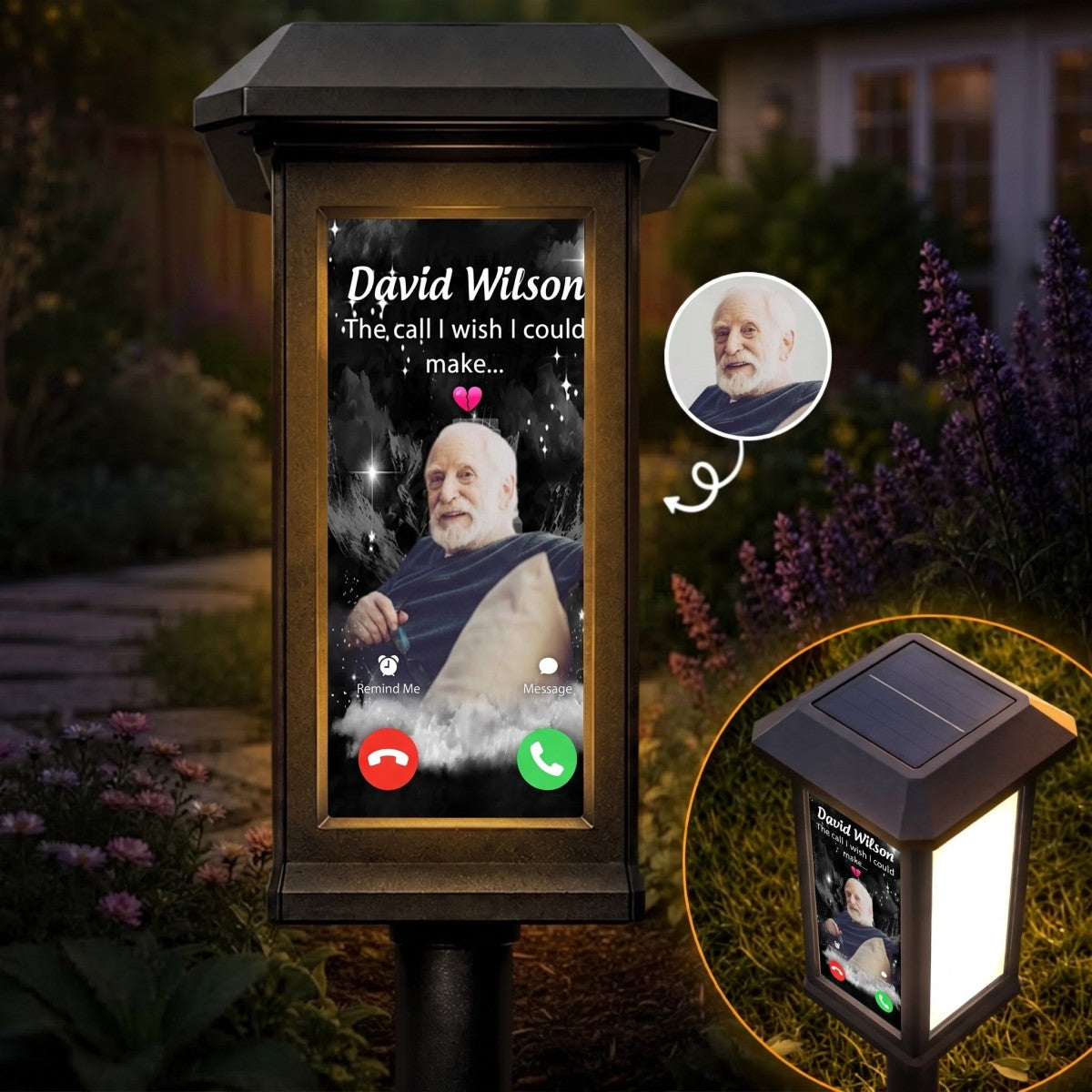 Custom Photo The Call I Wish I Could Make - Personalized Solar Garden Light