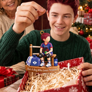 Personalized Pickleball Boy Girl Christmas Ornament - Custom Pickleball Player Gift