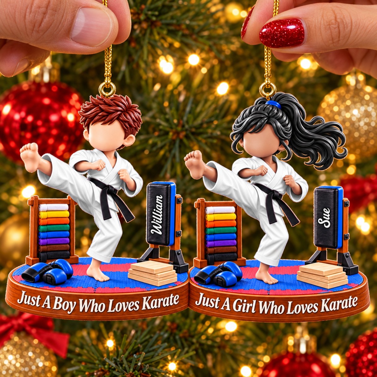 Karate Gift - Personalized Karate Boy Karate Girl Christmas Ornament