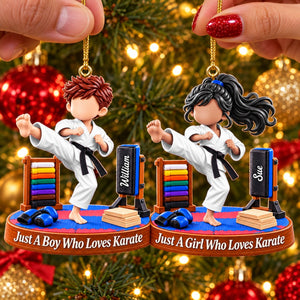Karate Gift - Personalized Karate Boy Karate Girl Christmas Ornament