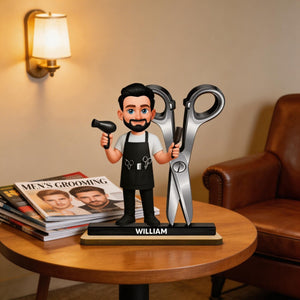 Hairdresser Man Woman - Personalized Wooden Plaque - Gift For Hairdressers