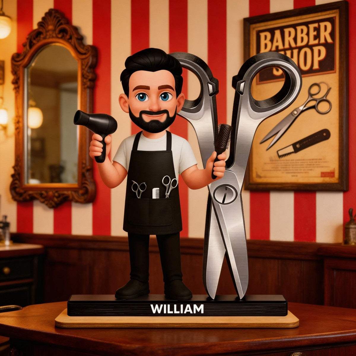 Hairdresser Man Woman - Personalized Wooden Plaque - Gift For Hairdressers