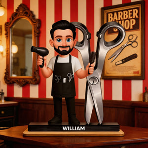 Hairdresser Man Woman - Personalized Wooden Plaque - Gift For Hairdressers