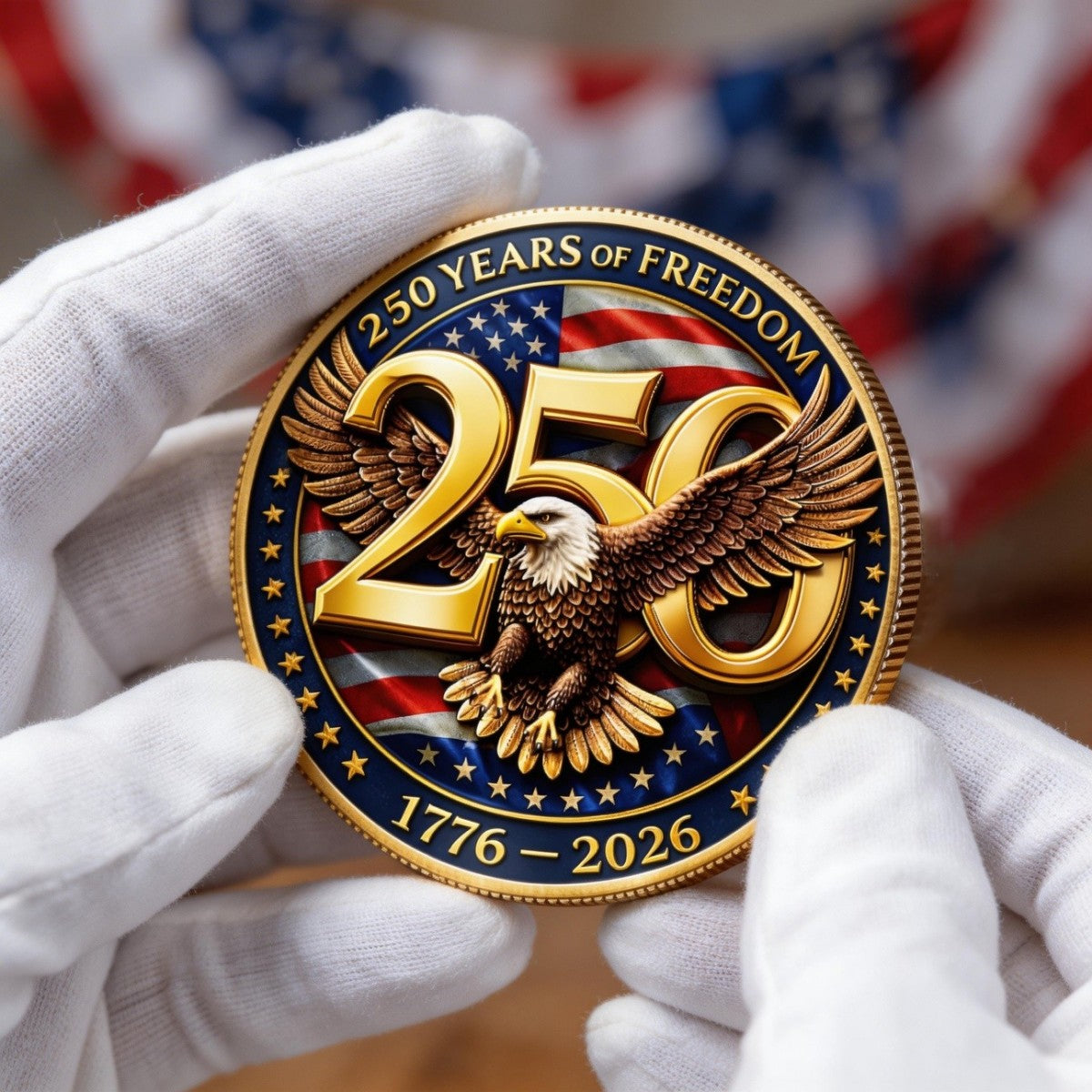 United In Freedom And Pride Commemorative Keepsake Coin - America 250th Anniversary Gifts
