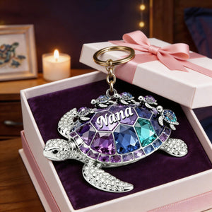 Turtle Mom Keychain - Personalized Gifts For Mom Keychain