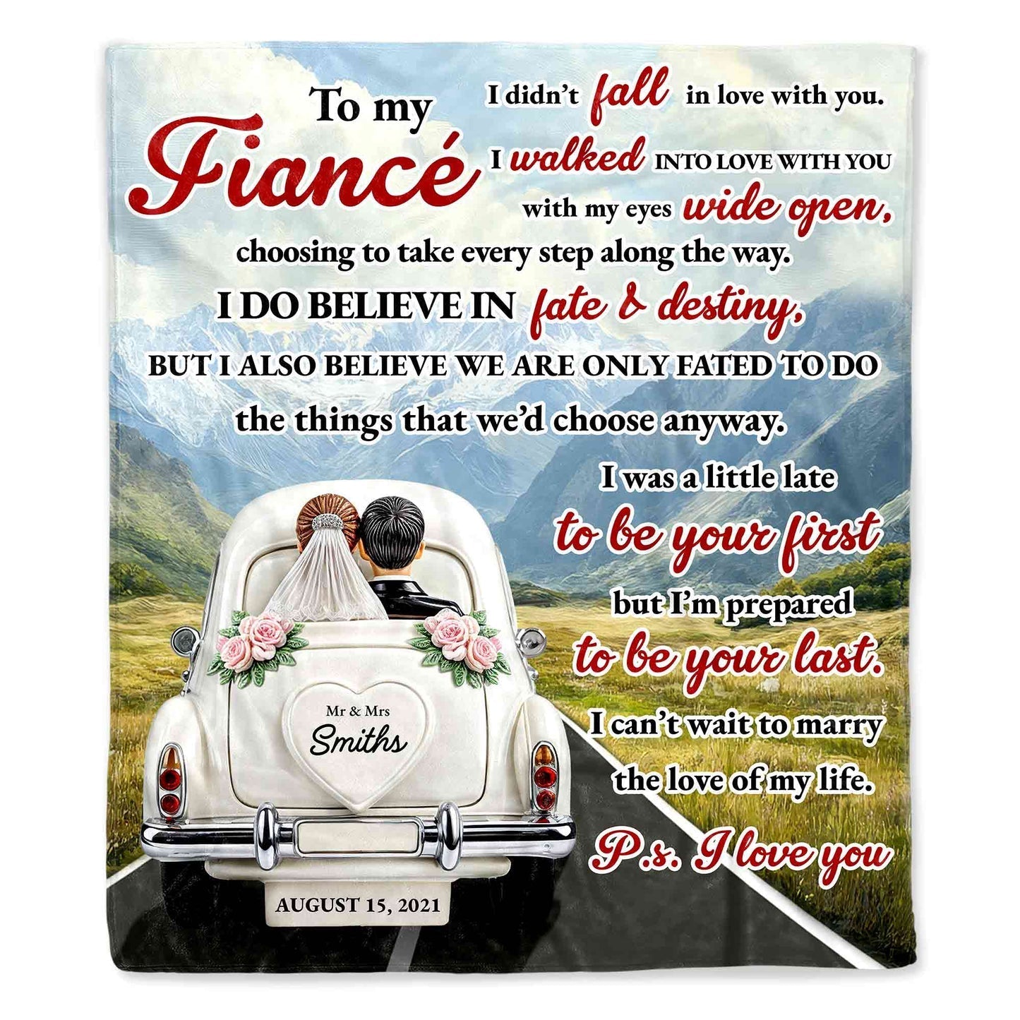 To My Fiancé - Personalized Custom Blanket - Gift For Lovers