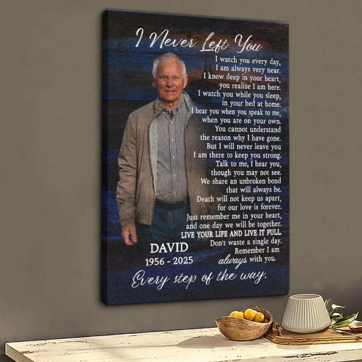 Memorial I Never Left You Personalized Canvas Poster - Custom Photo & Text