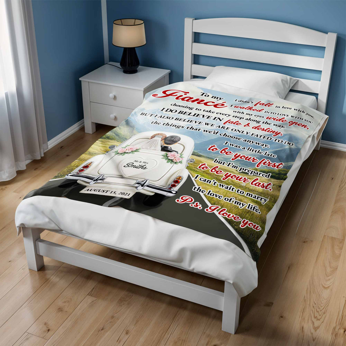 To My Fiancé - Personalized Custom Blanket - Gift For Lovers