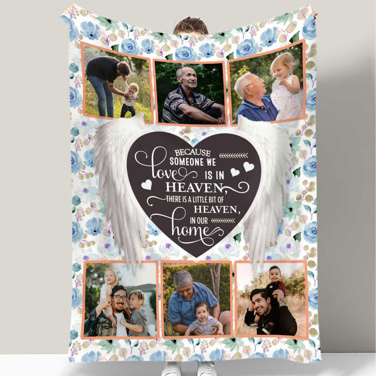 Personalized Memory Photo Collage Blanket Unique Sympathy Gifts, In Loving Memory
