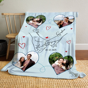 Personalized Couple Photo Blanket – Romantic Valentine Keepsake Anniversary Wedding Gift For Him Her