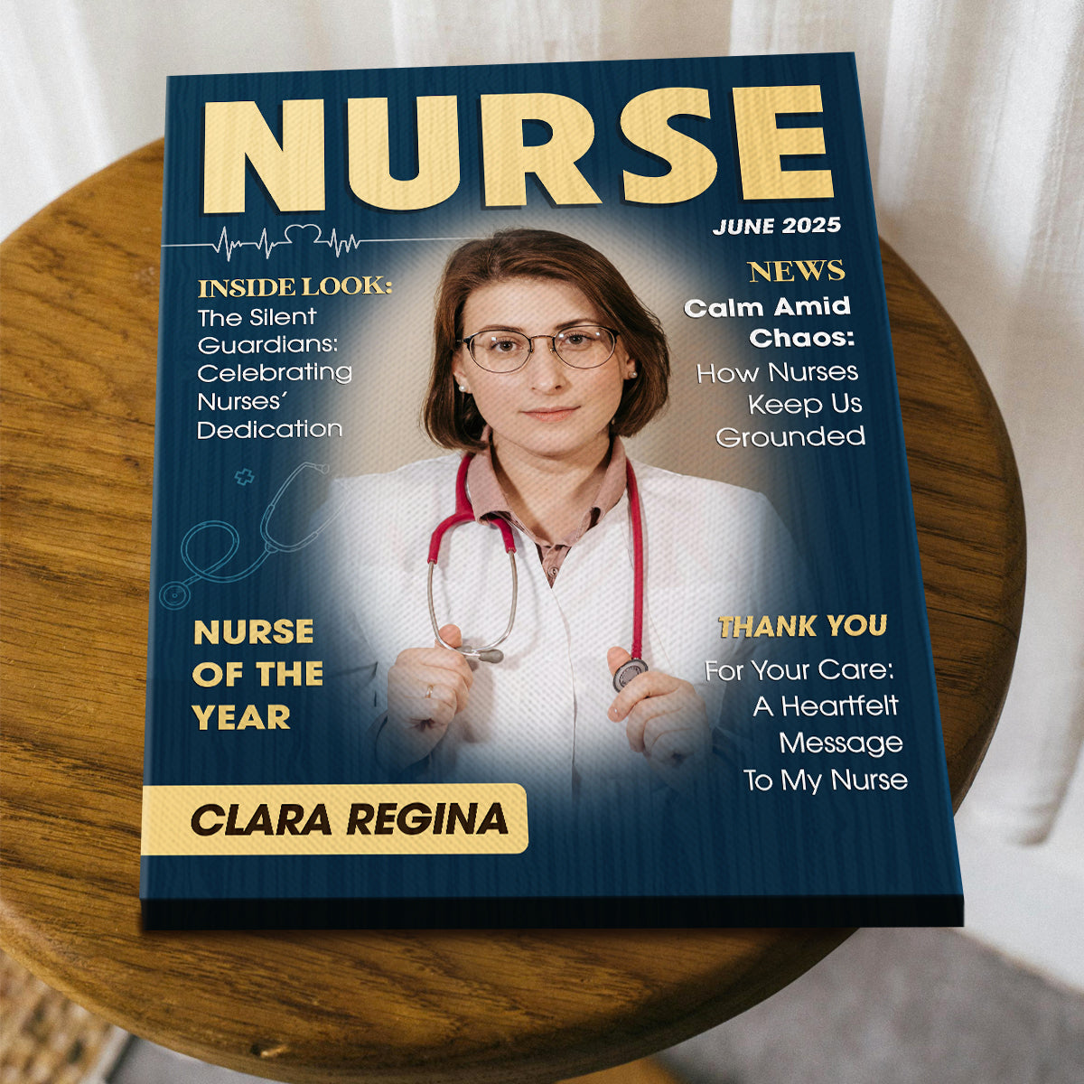 Personalized Nurse Magazine Cover Canvas, Nurse Appreciation Gifts, Nurses Week Gifts, RN Retirement Gifts
