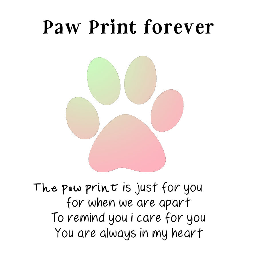 Always In My Heart, Colorful Paw Print Dog Collar-Shaped Ring