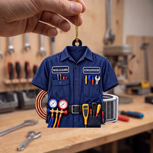 Personalized HVAC Work Shirt Acrylic Ornament