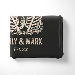 Till Death Do Us Part Skeleton Personalized Couple Blanket
