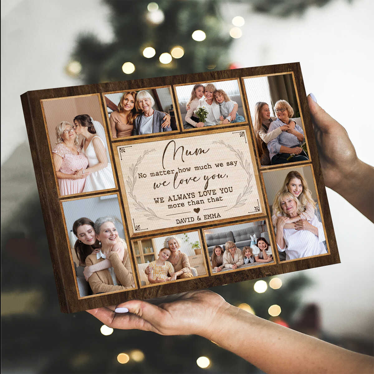 Thank You Mum Gift - Personalized Mum Photo Collage Canvas, Photo Gift For Mom