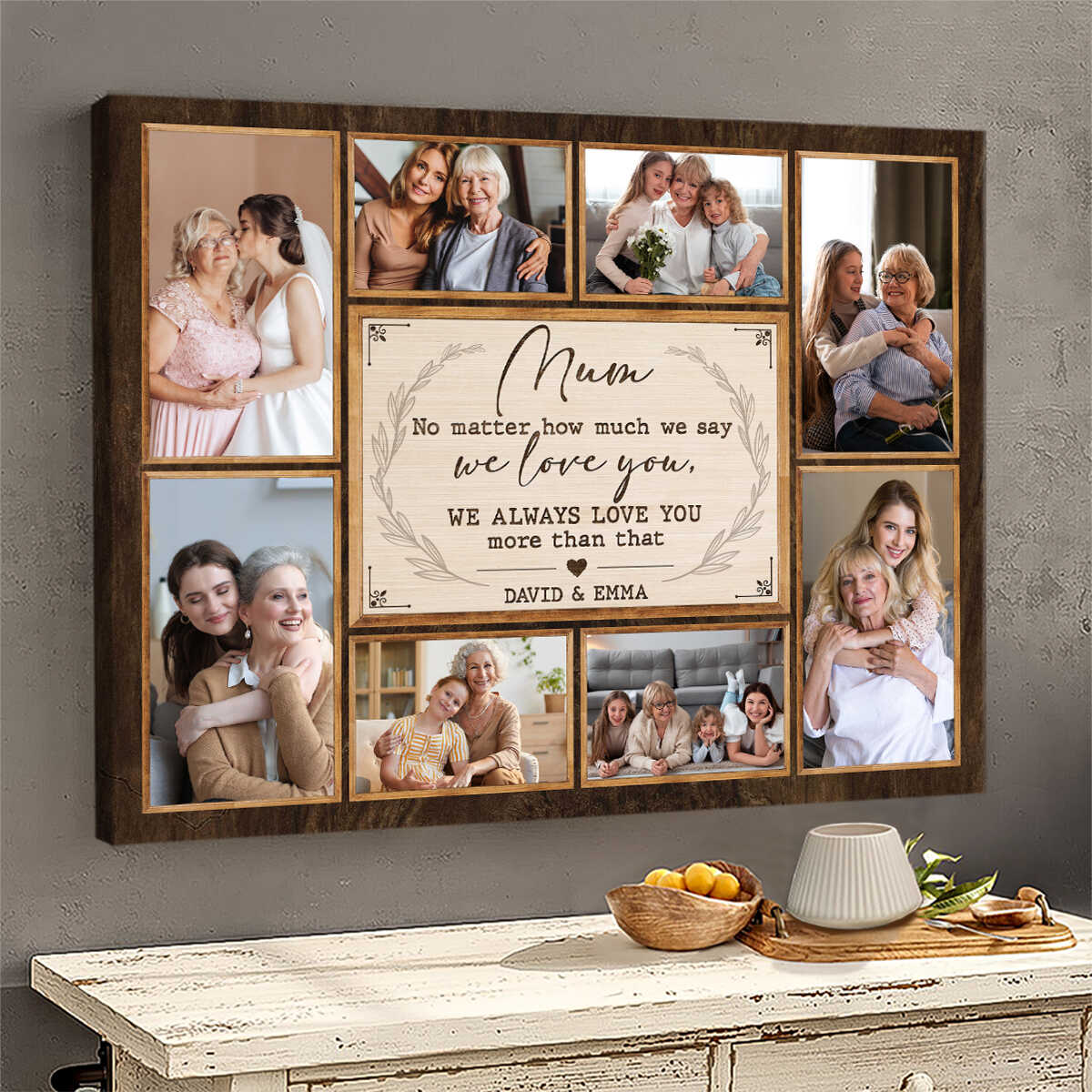 Thank You Mum Gift - Personalized Mum Photo Collage Canvas, Photo Gift For Mom