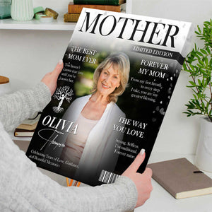 Mother Magazine Personalized Canvas, Custom Mom Photo Gift, Best Mom Ever Wall Art, Mother Appreciation Gift