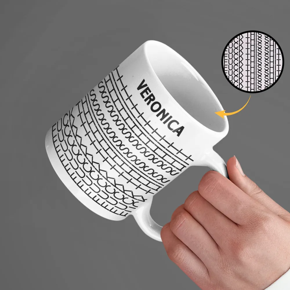 FK This Sht Funny Personalized Mug, Hidden Funny Message Mug, Father's Day Gift for Dad, Gift for Colleagues, Custom Name