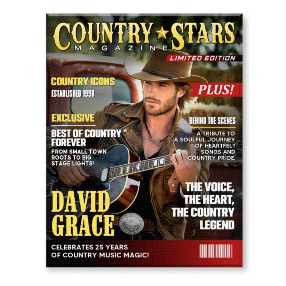 Personalized Country Stars Magazine Cover Canvas, Custom Country Stars Photo Canvas, Cool Gift For Music Lover