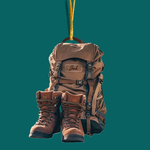 Personalized Hiking Acrylic Ornament Christmas Gift For Hiking Lovers, Camping Lovers