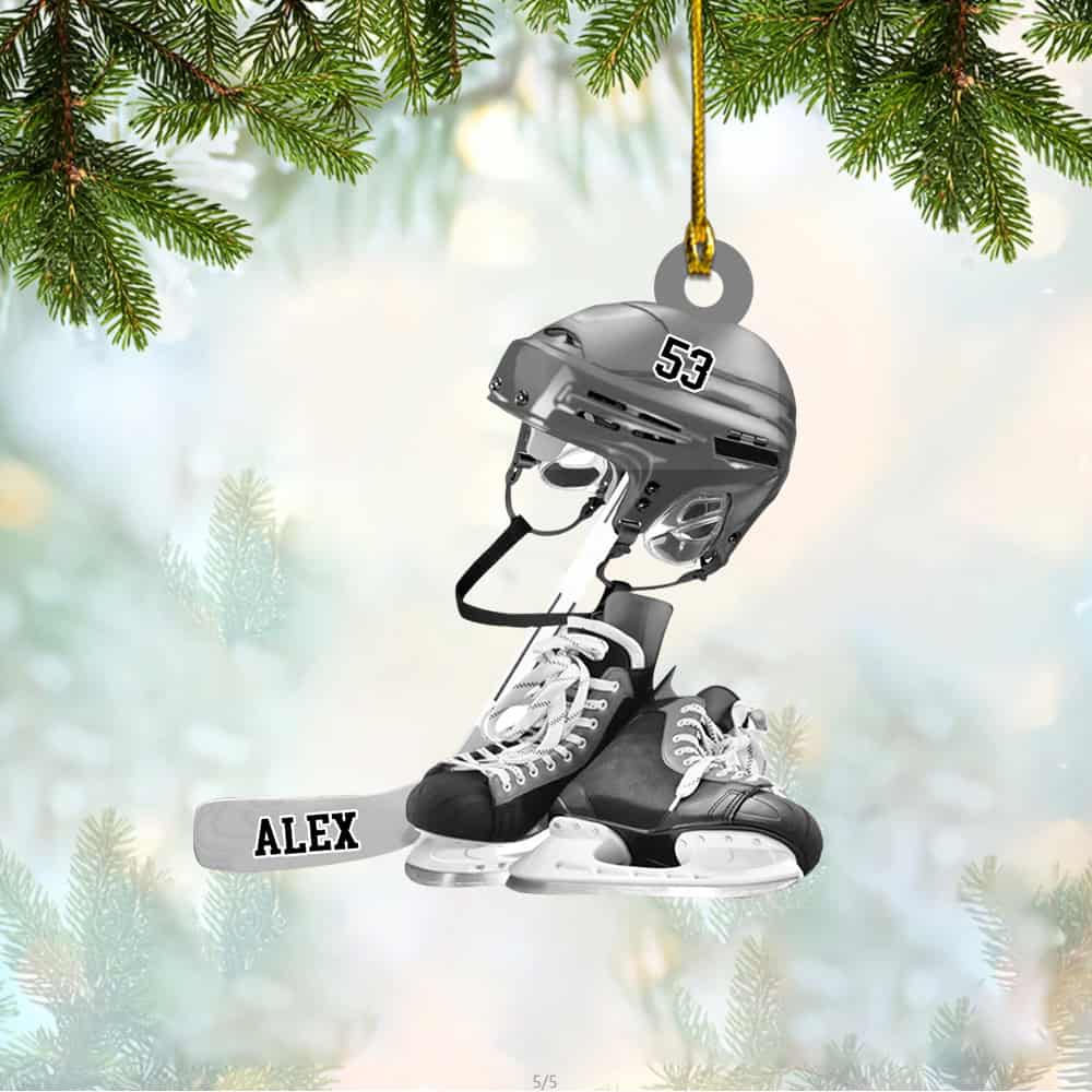 Personalized Ice Hockey Ornament, Gift For Ice Hockey Players