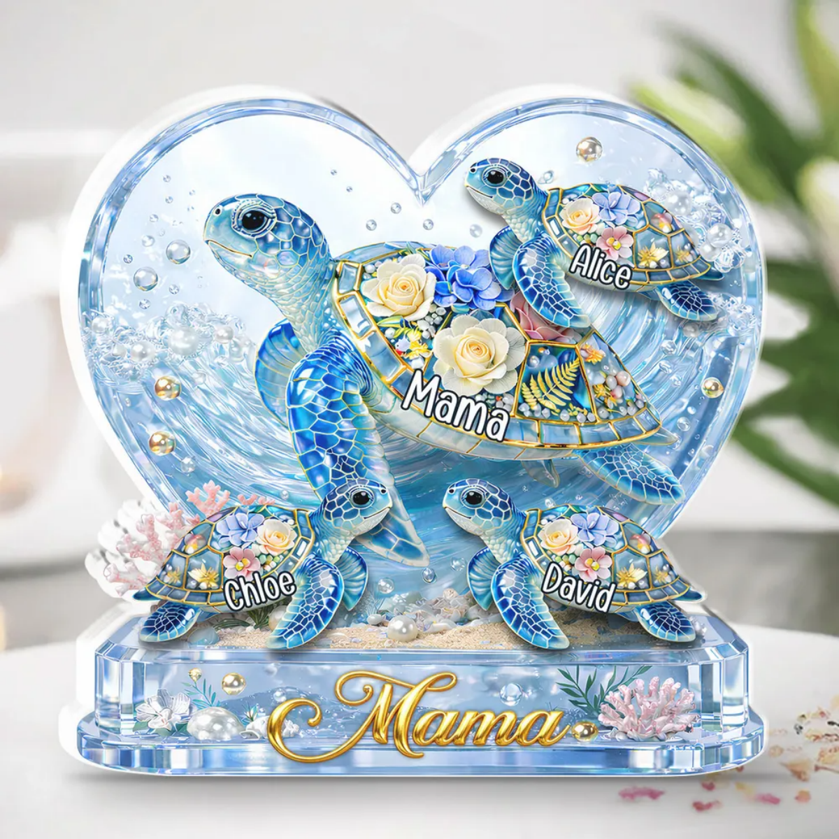 Grandma Mom Turtle - Personalized Acrylic Plaque