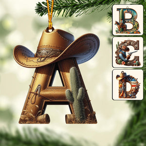 Western Cowboy Personalized Letters Ornament