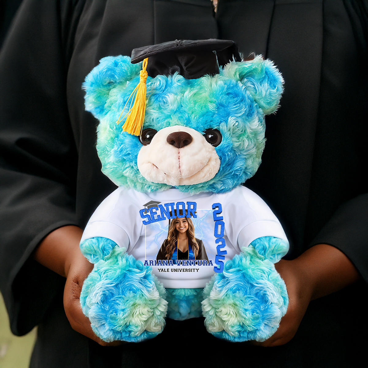 Family Personalized Custom Graduation Litter Bear Plush - Graduate Bear With Cap
