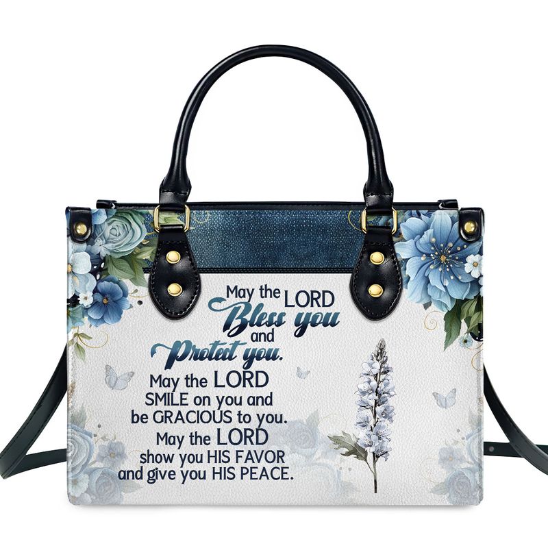 May The Lord Bless You And Protect You-Personalized Leather Handbag