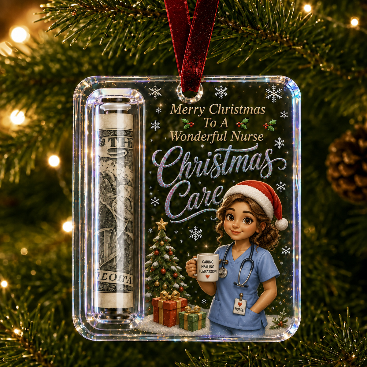 Career Tribute Christmas Money Holder Acrylic Ornament
