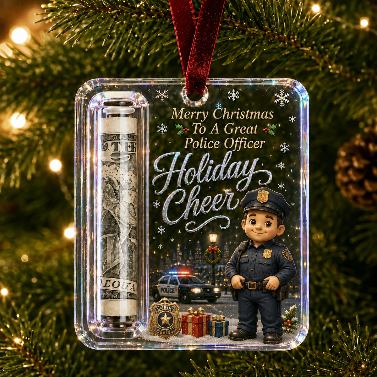 Career Tribute Christmas Money Holder Acrylic Ornament