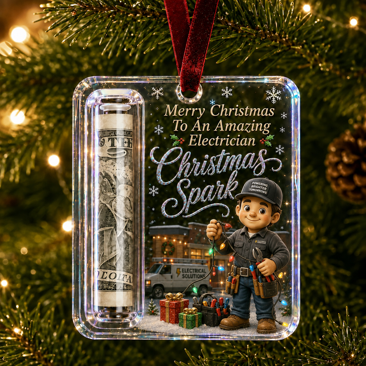 Career Tribute Christmas Money Holder Acrylic Ornament