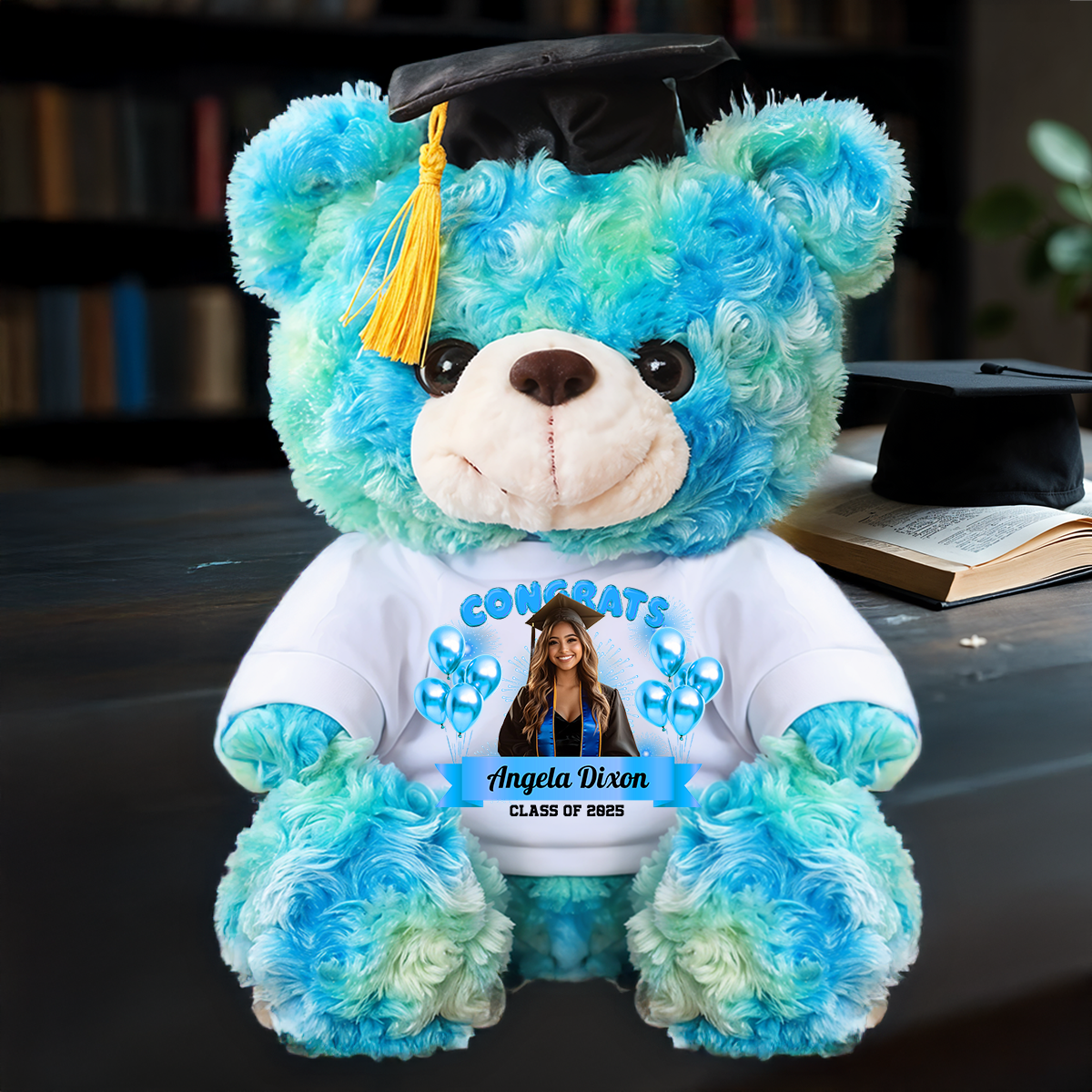 Family Personalized Custom Graduation Litter Bear Plush - Graduate Bear With Cap