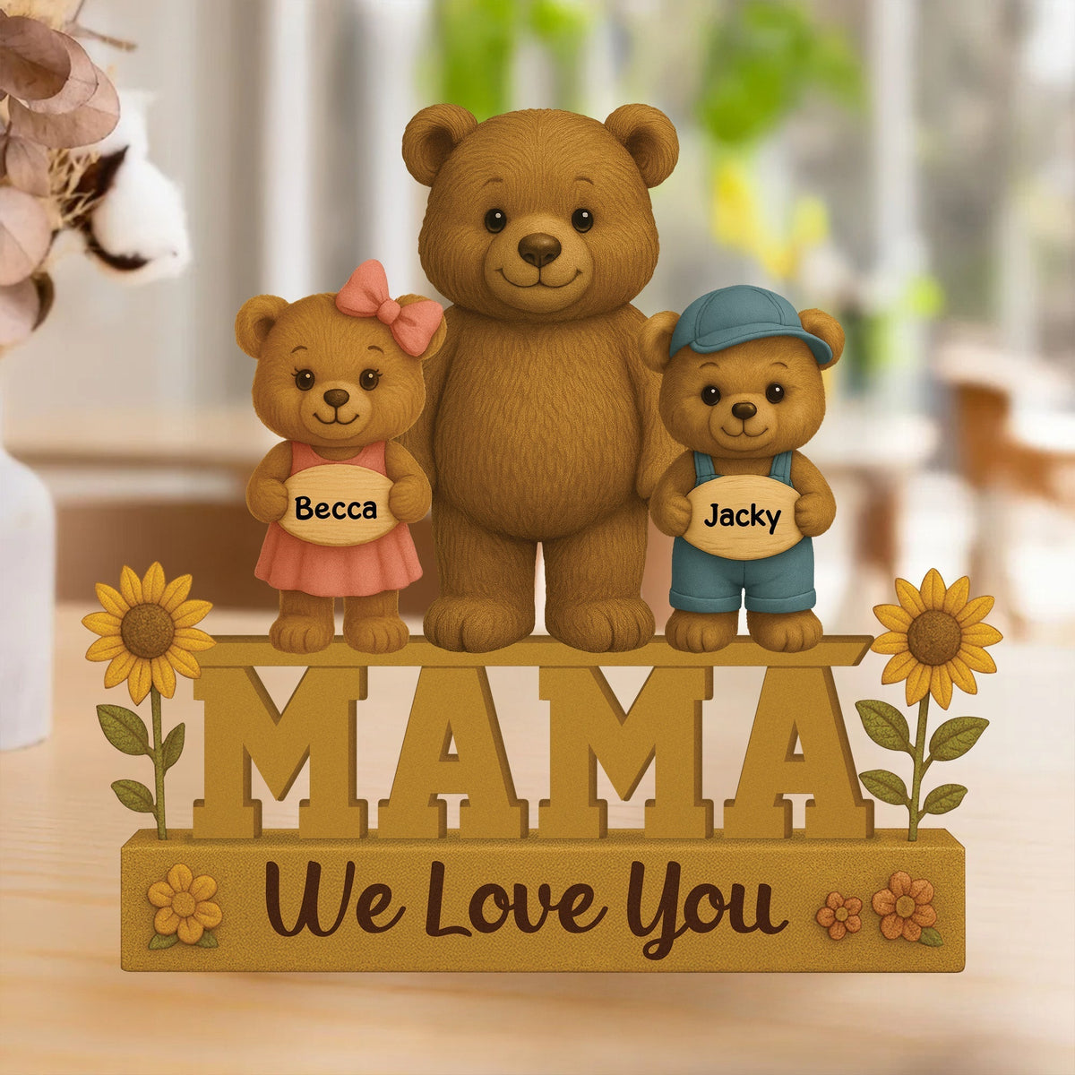 Mama I Love You, Personalized Mother's Day Gift, Custom Shaped Acrylic Plaque