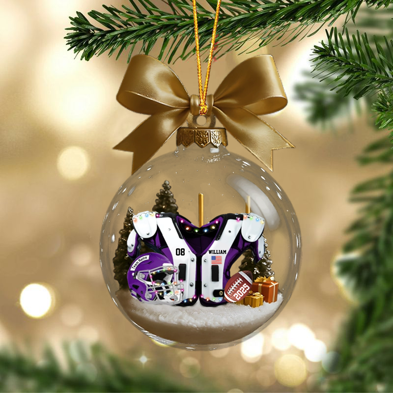 American Football Shoulder Pads & Helmet Personalized Acrylic Ornament