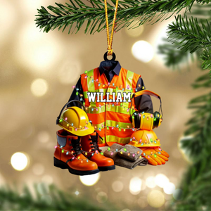 Personalized Construction Worker Uniform Ornament