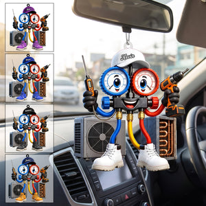 HVAC Manifold Gauge Mascot Hanging Ornament – Personalized Gift For Heating & Cooling Professionals