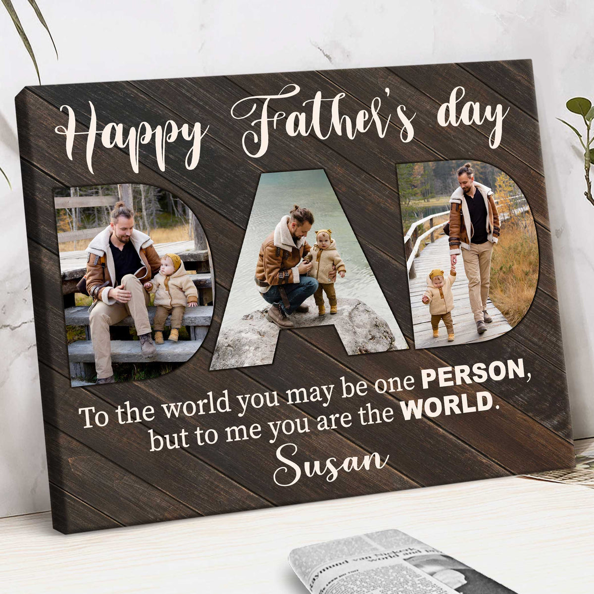Happy Father’s Day Personalized Canvas Poster,Personalized 2026 Father's Day Gift
