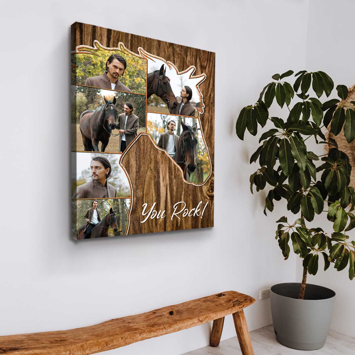 Personalized Horse Head Photo Collage Canvas Gifts For Horse Lover