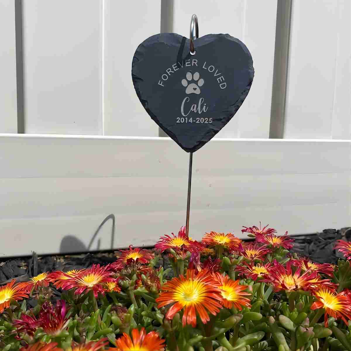 Personalized Engraved Pet Memorial Garden Stone Dog Loss with Hanging Stake