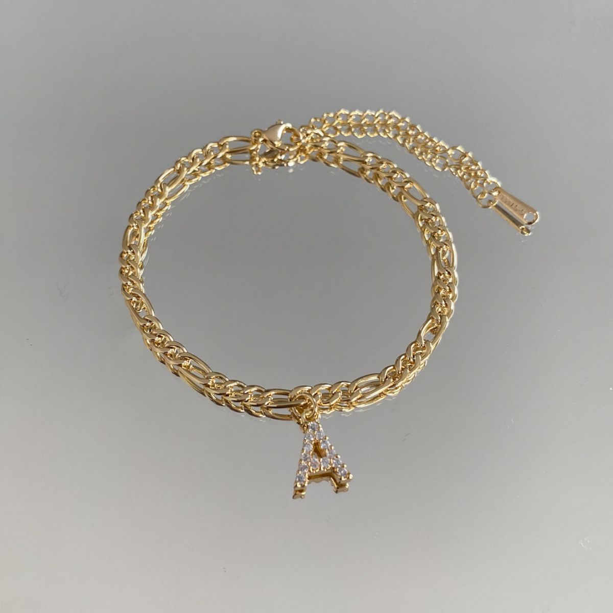 Curb link Initial Anklet
