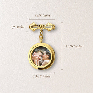 Personalized Photo Wedding Lapel Pin, Bridal Bouquet Charm Pendant