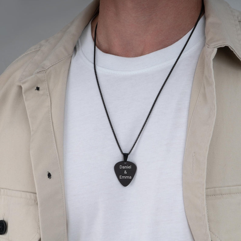 Personalized Guitar Pick Necklace