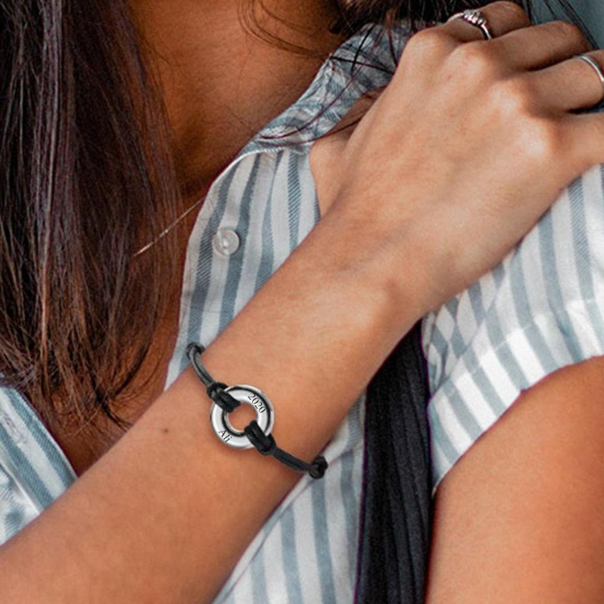 Personalized Memorial Ashes Urn Eternity Circle Bracelet