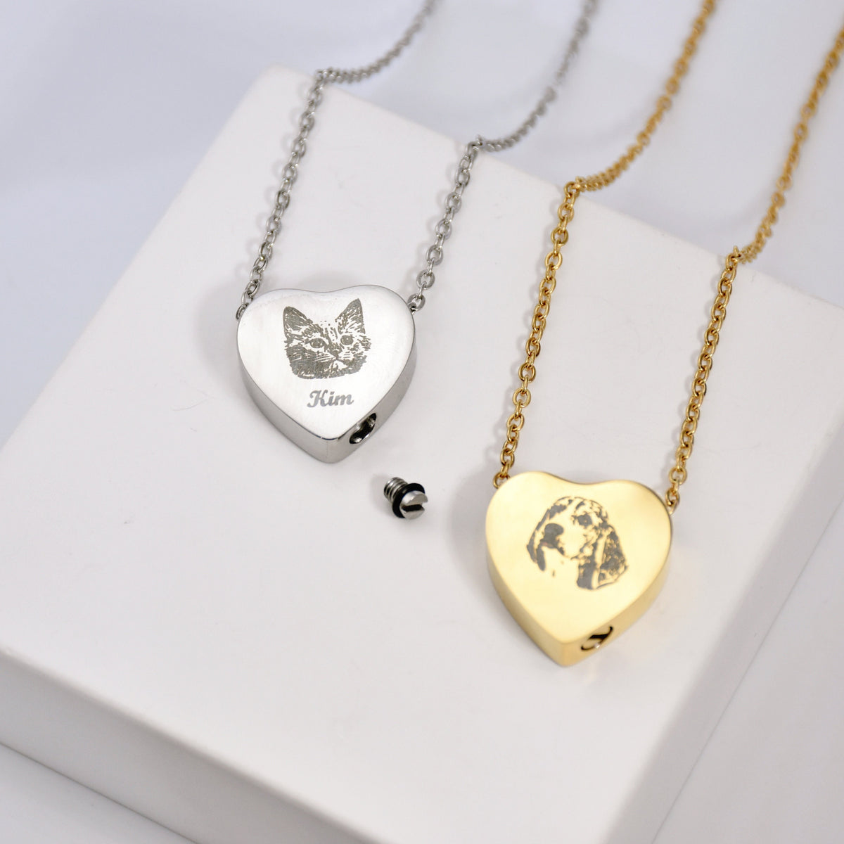 Heart Urn Pet Loss • Pet Urn Necklace Cremation Jewelry Personalized Memorial Gift For Pet Lovers